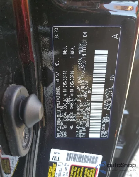 2023 Toyota Highlander L from USA, damaged, VIN 5TDKDRBH4PS029531